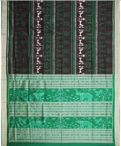 Green Sambalpuri Saree