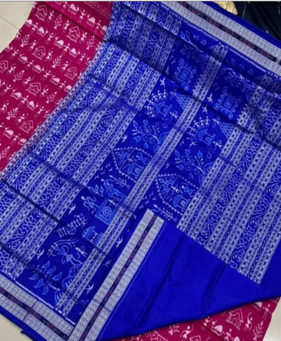 Blue Sambalpuri Saree